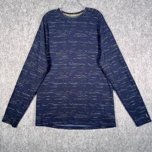 Smartwool Long Sleeve T Shirt Mens XXL Blue Merino Wool Base Layer